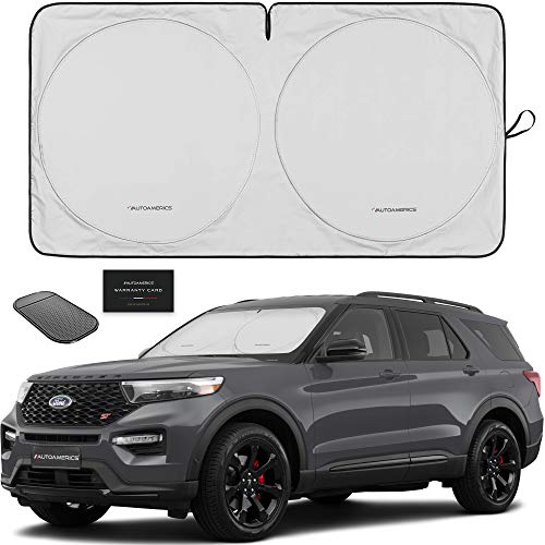 Autoamerics 1-Piece Windshield Sun Shade Foldable Car Front Window Sunshade for Most Sedans SUV Truck - Best Auto Heat Shield Reflector Cover - Blocks Max UV Rays and Keeps Your Vehicle Cool - Medium