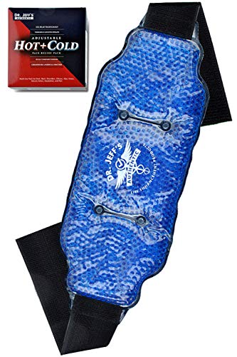 Medical Grade Pain Relief Flexible Ice Pack for Injuries | Dual Sided Soft Plush Hot Pack + Flexible Gel Beads Reusable Ice Pack | Great for Knee, Sciatica, Back, Neck Pain | Bonus Extension Straps