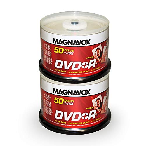 Magnavox 100-disc DVD+R 16x Logo Top (2 x 50pk Spindle)