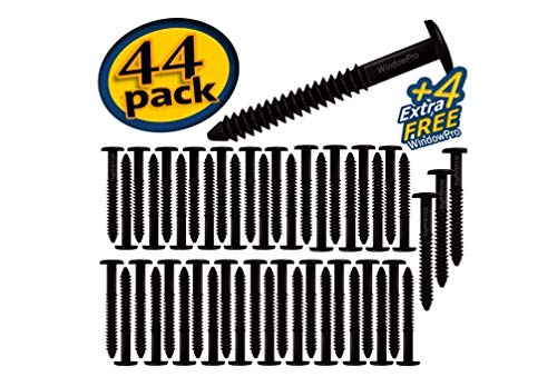 Window Shutters Panel Peg Lok Pin Screws Spikes 3 inch 48 Pack Fasteners (Black) Exterior Vinyl Shutter Hardware Strongest Made in USA