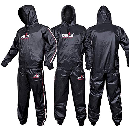 DEFY Heavy Duty Sweat Suit Sauna Exercise Gym Suit Fitness, Weight Loss, Anti-Rip, with Hood (4XL)