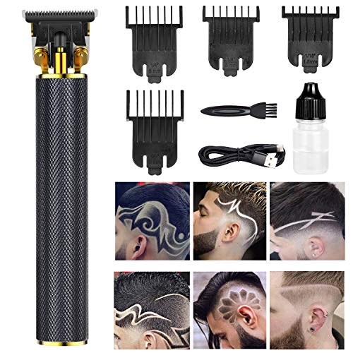 Electric Pro Li Outliner, Hair Clippers Cordless Rechargeable Grooming T-Blade Close Cutting Trimmer for Men Titanium & Ceramic Blades Baldhead Beard Shaver Barbershop Professional (Black)