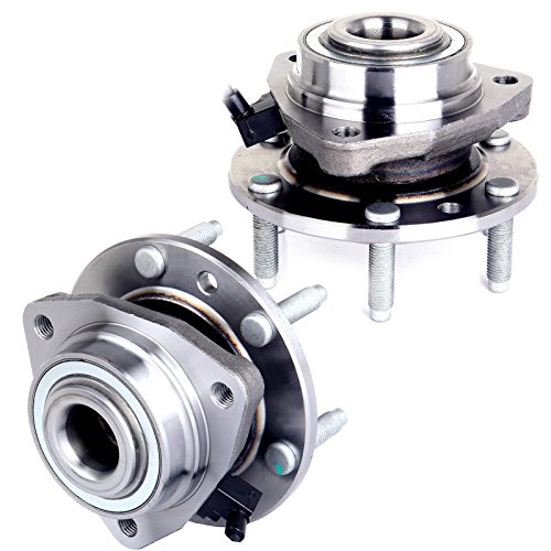 SCITOO 513188 X 2 Wheel Bearing and Hub Assembly Front Fits 2002-2009 for C hevrolet Trailblazer for G MC Envoy for O ldsmobile Bravada for S aab 9-7x 6 Lug W/ABS Hub Bearing Kit Silver