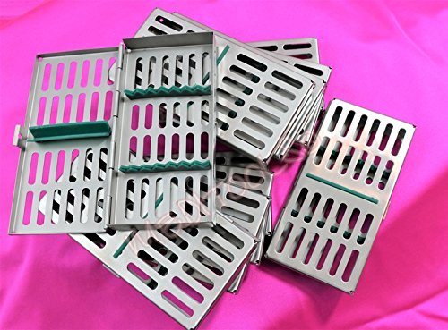 NEW SET OF 10 EA PREMIUM DENTAL SURGICAL AUTOCLAVE STERILIZATION CASSETTE FOR 7 INSTRUMENT