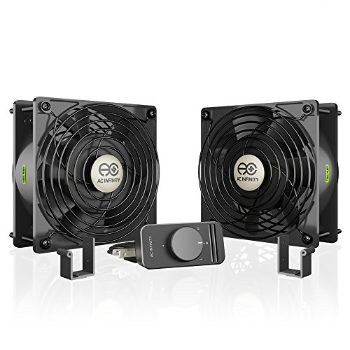 AC Infinity AXIAL S1238D, Dual 120mm Muffin Fan with Speed Controller, UL-Certified for Doorway, Room to Room, Wood Stove, Fireplace, Circulation Projects