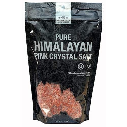 The Spice Lab Himalayan Salt - Coarse 2.2 Lb / 1 Kilo - Pink Himalayan Salt is Nutrient and Mineral Dense for Health - Gourmet Pure Crystal - Kosher & Natural Certified