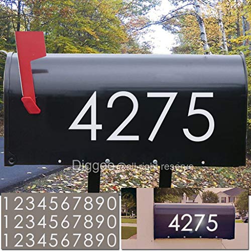 Diggoo Reflective Mailbox Numbers Sticker Decal Die Cut Classic Style Vinyl Number 3' Self Adhesive 3 Sets for Mailbox, Signs, Window, Door, Cars, Trucks, Home, Business, Address Number