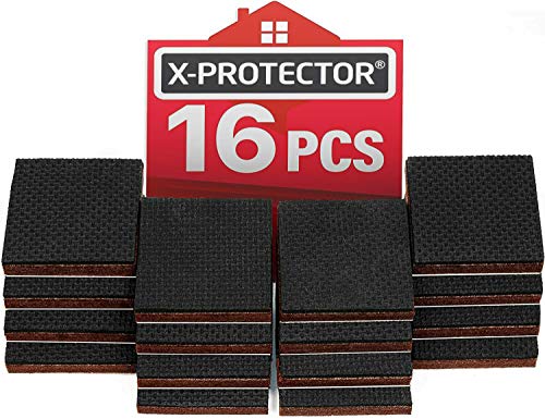 X-PROTECTOR NON SLIP FURNITURE PADS – PREMIUM 16 pcs 2” Furniture Grippers! Best SelfAdhesive Rubber Feet Furniture Feet – Ideal Non Skid Furniture Pad Floor Protectors for Fix in Place Furniture