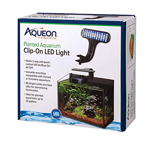 Aqueon 100533613 Planted Aquarium Clip-On LED Light,Black,8' x 7' x 4.75'