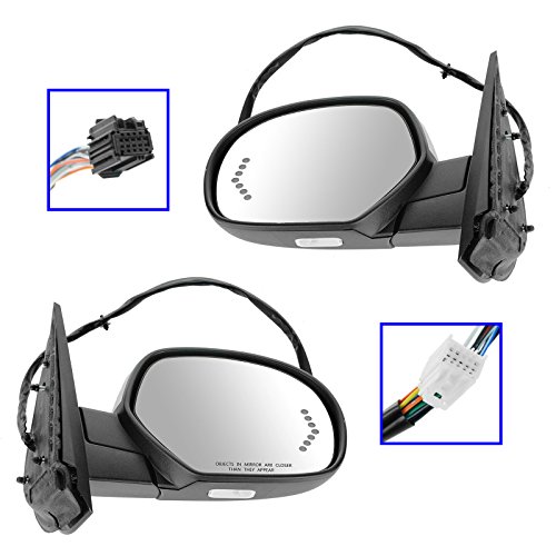 Mirror Power Folding Heated Memory Puddle Signal Chrome Pair for GM Pickup SUV