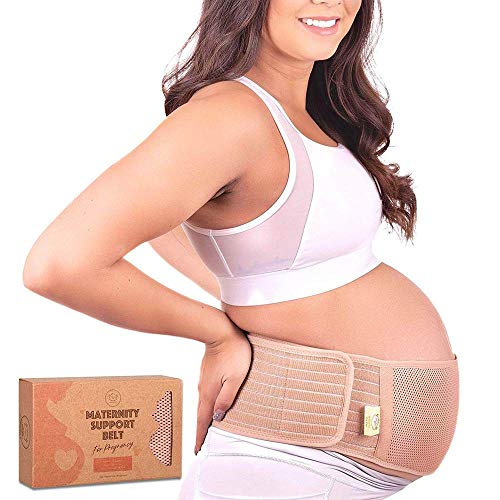 Maternity Belly Band for Pregnancy - Soft & Breathable Pregnancy Belly Support Belt - Pelvic Support Bands - Tummy Bandit Sling for Pants - Pregnancy Back Brace (Classic Ivory, One Size)