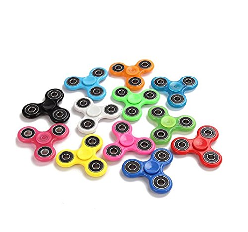 Fidget Hand Spinners 25 PC Color Bundle Bulk EDC Tri-Spinner Desk School Toy Anxiety Relief ADHD Student Relax Therapy Pack Combo Wholesale Green Red Black White Blue Yellow Glow Pink Glow Sky Blue