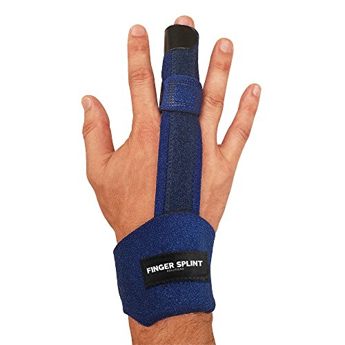 Finger Splint - Medical Grade w Aluminum Isolated Support Trigger Finger, Sprains, Broken Fingers, Injuries Strains Mallet Finger Pain Relief Adjustable Extension Splint, Fits All Fingers (Regular)