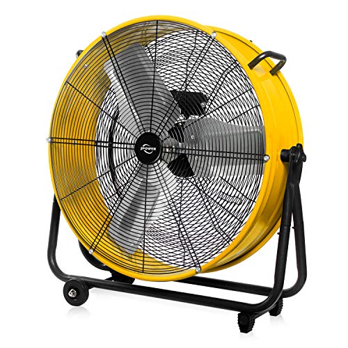 JPOWER 24 Inch High Velocity Air Movement Heavy Duty Metal Drum Fan 3 Speed Air Circulation for Industrial, Commercial, Residential, and Shop Use - ETL Safety Listed