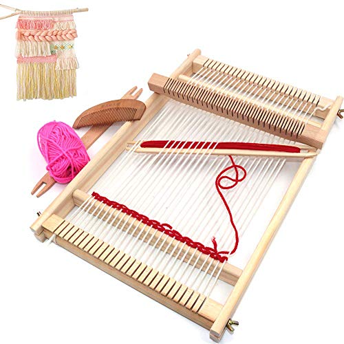 Wooden Multi-Craft Weaving Loom Large Frame 9.85x 15.75x 1.3inches to Handcraft for Kids