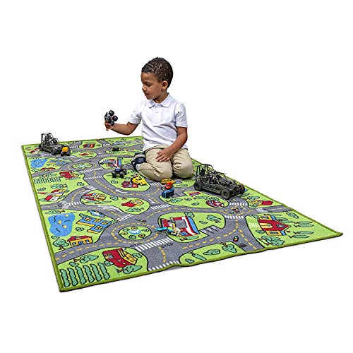 Kids Carpet Playmat City Life Extra Large Learn Have Fun Safe, Children's Educational, Road Traffic System, Multi Color Activity Centerpiece Play Mat! Great For Playing With Cars For Bedroom Playroom