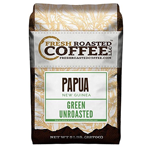 Fresh Roasted Coffee LLC, Green Unroasted Papua New Guinea Coffee Beans, 5 Pound Bag