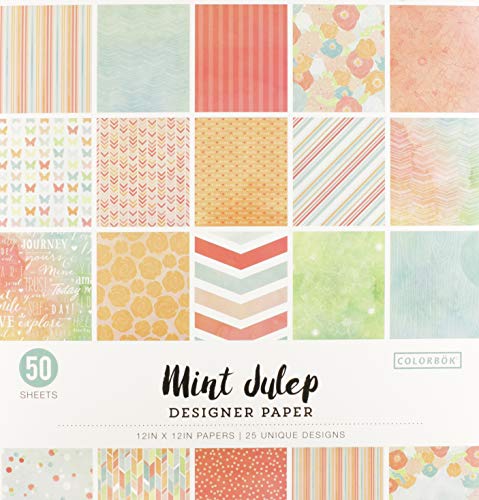 Colorbok 73490A Designer Paper Pad Mint Julip, 12' x 12'