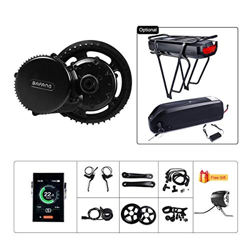 BAFANG BBS02B 48V 750W Ebike Motor with LCD Display 8fun Mid Drive Electric Bike Conversion Kit with Battery (500C Display, Motor kit+44T Chainring+Rear Battery 48V 17.5Ah)