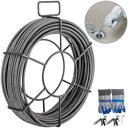 Mophorn Drain Cleaning Cable 100 Feet x 1/2 Inch Solid Core Cable Sewer Cable Drain Auger Cable Cleaner Snake Clog Pipe Drain Cleaning Cable Sewer Drain Auger Snake Pipe