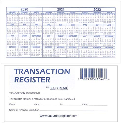 12 Check registers for Personal Checkbook - Checkbook Ledger Transaction Registers Log for Personal or Business Bank Checking Account, Saving Account, Deposit, Credit Card, and Large Booklet