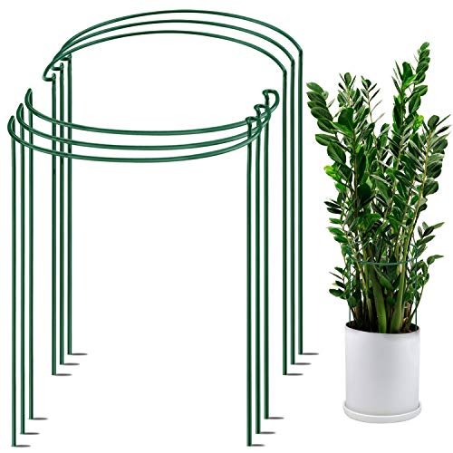 HiGift 6 Pack Plant Support Stakes, Metal Garden Plant Stake, Outdoor Tall Plant Support Ring Cage,Large Plant Supports for Peony, Tomato,Vegetable, Hydrangea,Rose,Flowers Vine (10' Wide x 15.8' High)