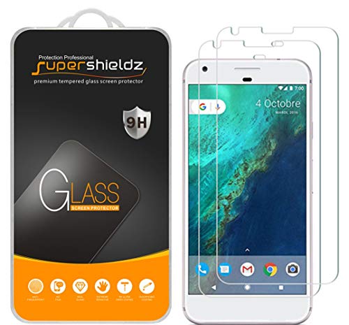 (2 Pack) Supershieldz for Google Pixel (1st Generation, 2016 Release) Tempered Glass Screen Protector, 0.33mm, Anti Scratch, Bubble Free