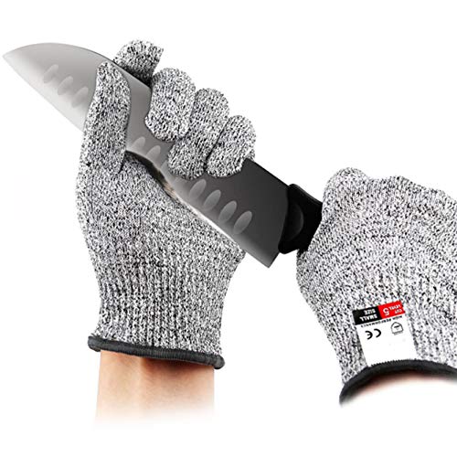 3 pairs Cut Resistant Gloves - Upgrade Cut Resistant,Cut Resistant Work Gloves, For Meat Cuttin Processing, Gardening,Wood Carving,Pruning nd More,Food Grade Level 5 Protectio (Medium-3 pair)