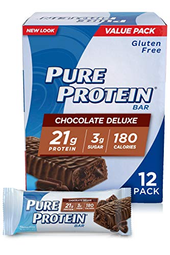 Pure Protein Bars, High Protein Gluten Free Bar, Chocolate Deluxe, 1.76 Oz Bars, 12 Ct