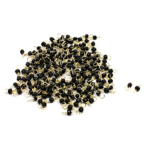 uxcell 200Pcs Black Gold Tone Soldering PCB Board Breadboard Test Point Pin