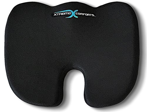Coccyx Orthopedic Memory Foam Seat Cushion - Helps with Sciatica Back Pain - Perfect for Your Office Chair and Sitting on The Floor Gives Relief from Tailbone Pain