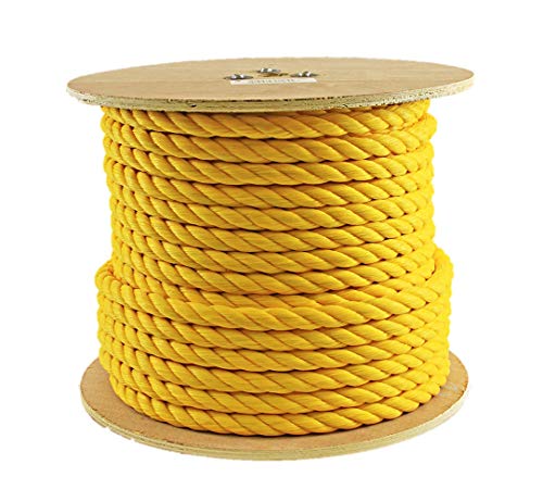 Rope King TP-34200Y Twisted Poly Rope - Yellow - 3/4 inch x 200 feet