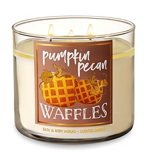 Bath and Body Works Pumpkin Pecan Waffles Candle - Large 14.5 Ounce 3-wick Limited Edition Fall Pumpkin Cafe