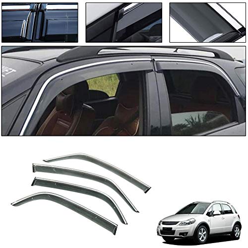 4 Pcs/Set Tape-On Outside-Mount Side Window Wind Deflectors Rain Guard for 2006-2019 Suzuki SX4 Hatchback Front Rear Car Rooftop Visors Accessories & Body Parts