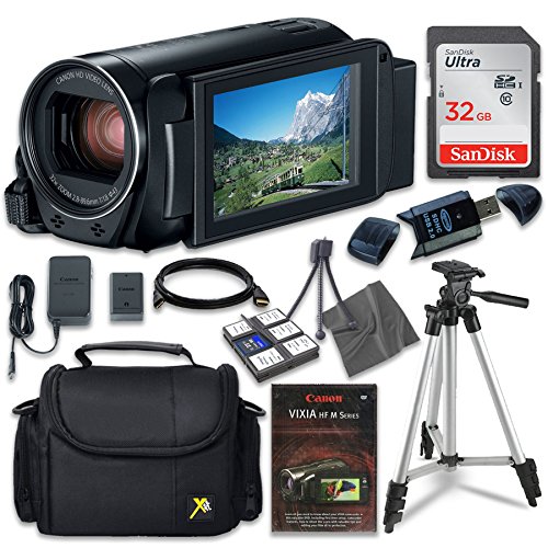 Canon VIXIA HF R80 Camcorder with Sandisk 32 GB SD Memory Card + Extra Accessory Bundle