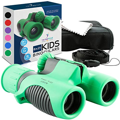 Binoculars for Kids High Resolution 8x21 - Green Compact High Power Kids Binoculars for Bird Watching, Hiking, Hunting, Outdoor Games, Spy & Camping Gear, Learning, Outside Play, Boys & Girls