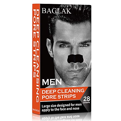 BAGLAK Blackhead Remover Pore Strips, 28 Men Charcoal Nose Strips for Blackhead Removal Oily Skin