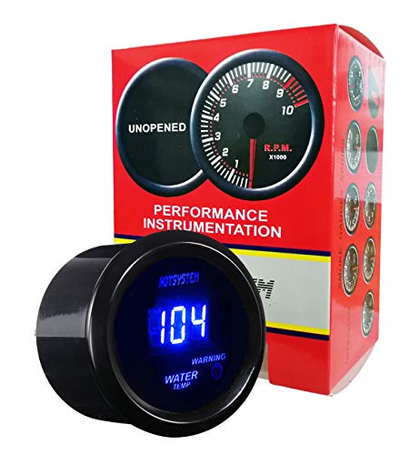 HOTSYSTEM Universal Water Temp Gauge Temperature Meter Electronic Blue Digital LED DC12V 2inches 52mm for Car Automotive(Fahrenheit)