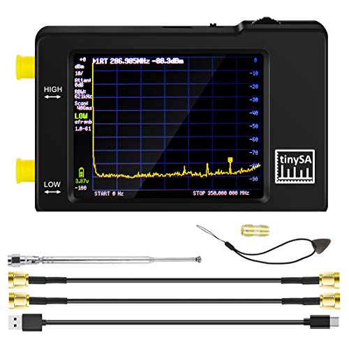 Hand Held Tiny Spectrum Analyzer TinySA by Hugen 2.8' Display 0.1MHz to 350MHz Input Could be Signal Generator with Battery