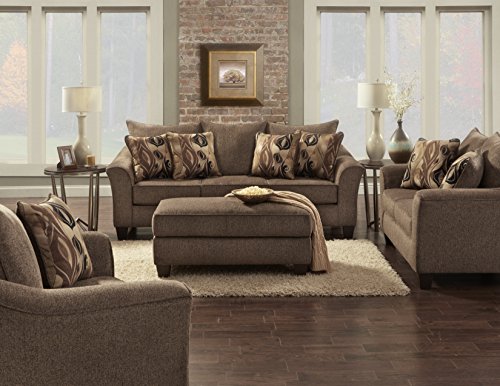 Roundhill Furniture Camero Cafe Fabric 4 Piece Living Room Set