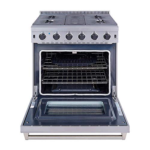 Thor Kitchen 30 inch Freestanding Pro-Style Professional Gas Range with 4.55 cu.ft. Oven, 5 Burners, in Stainless Steel - LRG3001U