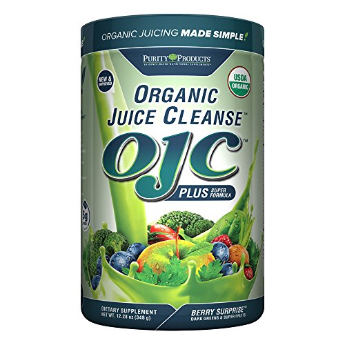 Certified Organic Juice Cleanse OJC Plus Berry Surprise - Purity Products - 30+ Organic Veggies and Fruits - 5 Grams of Fiber - Promotes Energy and Digestive Function - 12.28 oz - 348 g - 30 Servings