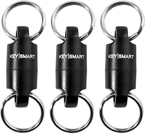 KeySmart MagConnect - Quick, Secure Key Attachment to Bag, Purse & Belt - Easy Access to Keys (3 Pack, Black)