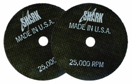 Shark 12704 3-Inch by 1/16-Inch by 3/8-Inch Double Reinforced Cut-off Wheels, 54-Grit, 10-Pack