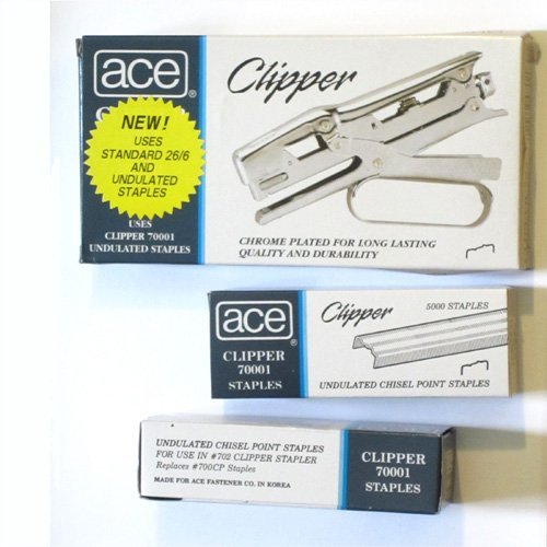 Ace 702 Clipper Plier Stapler - Value Pack