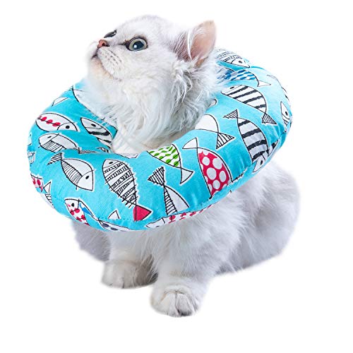 Adjustable Cat Recovery Collar Soft Cone for Cat’s Head Wound Healing Protective Cone After Surgery Elizabethan Collars for Pets Kitten and Small Dogs Small