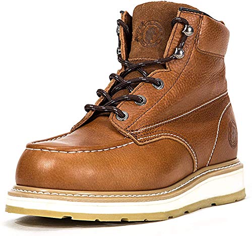 ROCKROOSTER Work Boots for Men, Soft Toe Waterproof Safety Working Shoes (AP808-soft, 10.5-BRN)