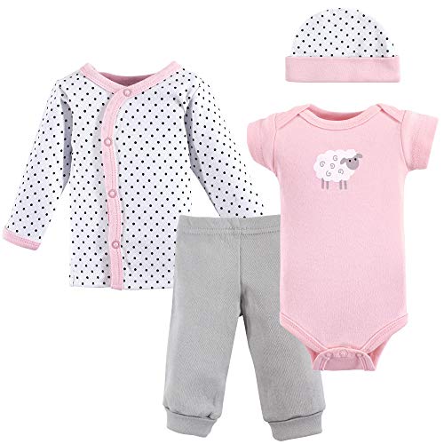 Luvable Friends Unisex Baby Cotton Preemie Layette Set, Pink Sheep, Preemie
