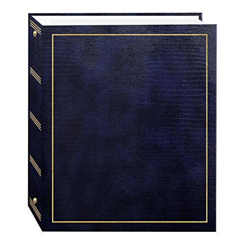 Pioneer Photo Albums Magnetic Self-Stick 3-Ring Photo Album 100 Pages (50 Sheets), Navy Blue