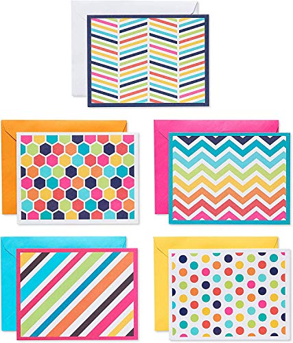 American Greetings Blank Cards with Envelopes, Bright Patterns (30-Count)